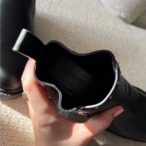 Coach Leather Chelsea Boot with Gold Studded Detail - Picture 7 of 8